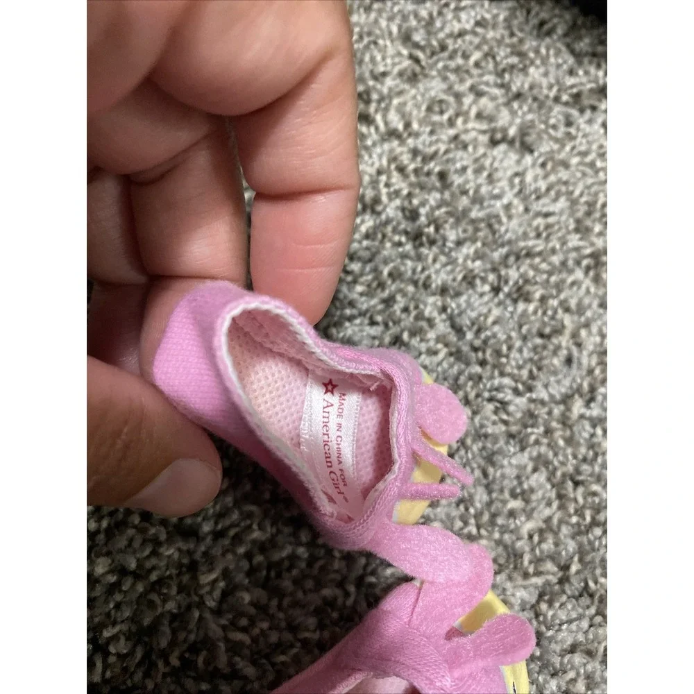 American Girl Bitty Baby Replacement Pink & Yellow Slipper Shoes
